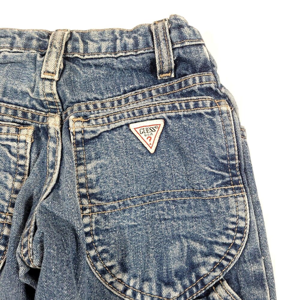 Baby Guess Vtg V back Carpenter Jeans 2T 2 years Denim Y2K 90s cargo GORP